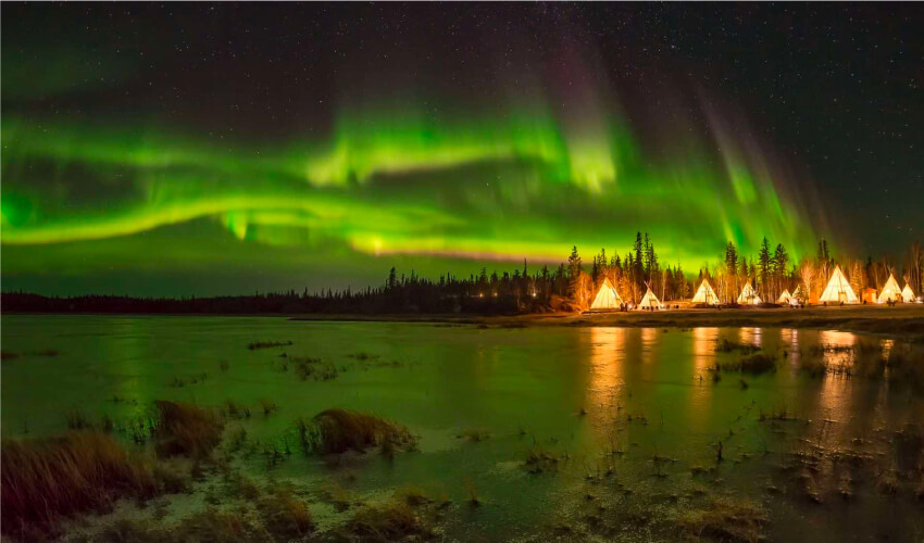 Viaje auroras boreales en yellowknife 